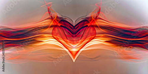 abstract art heart, ai generated,