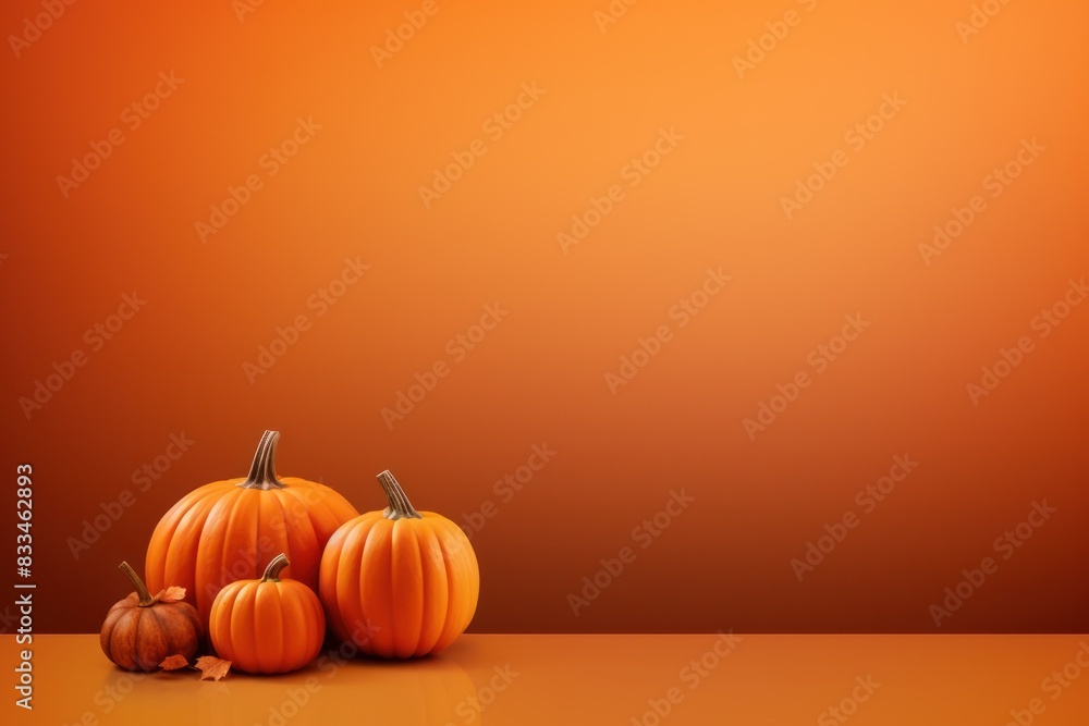Halloween background - several pumpkins on an orange background. Halloween background - several pumpkins on an orange background.