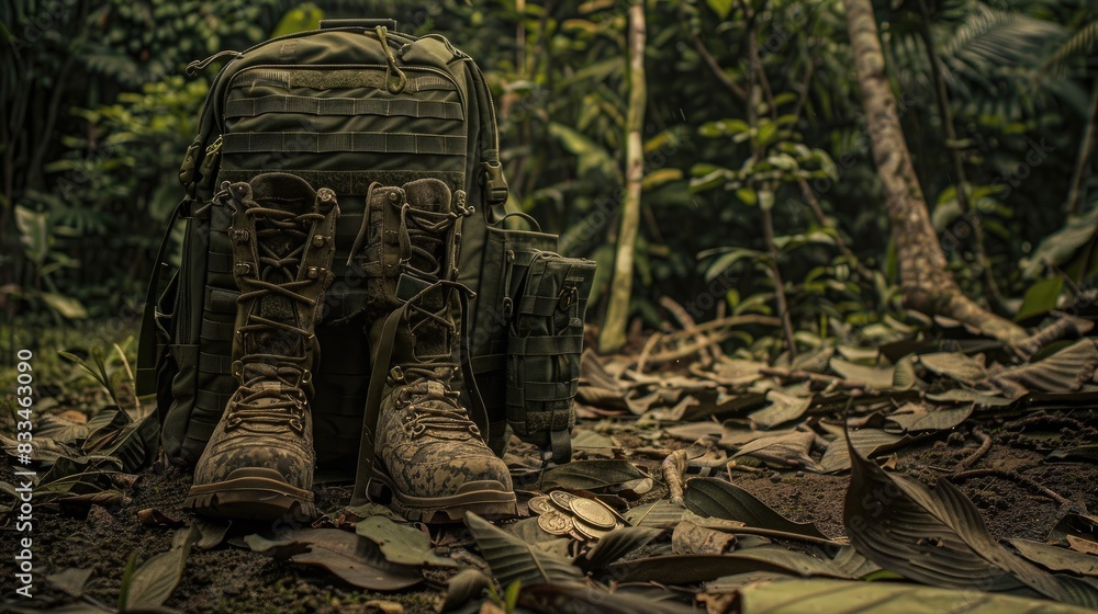 Solitude: Hiking Boots Embraced by Natures Silence Solitude: Hiking Boots Embraced by Natures Silence