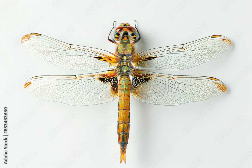 Detailed Photograph of a Dragonfly on an Isolated Background Detailed Photograph of a Dragonfly on an Isolated Background