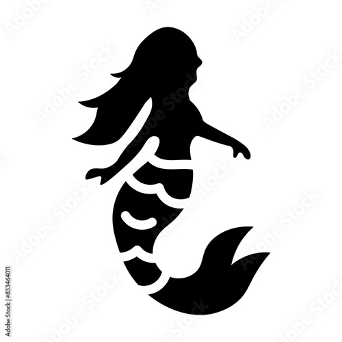 Ready to use glyph icon of a water nymph 