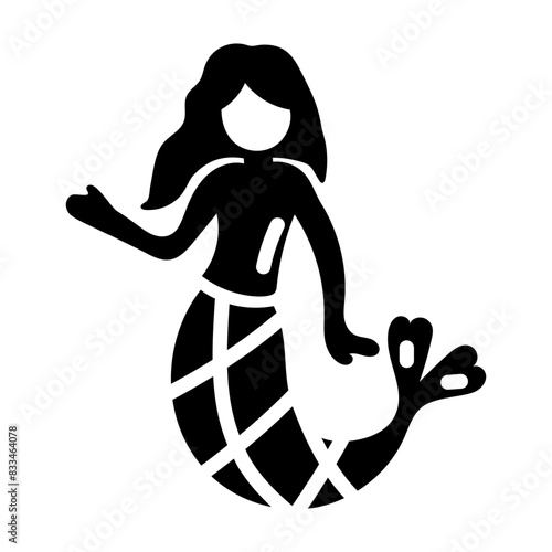 A well-designed glyph icon of water nymph 