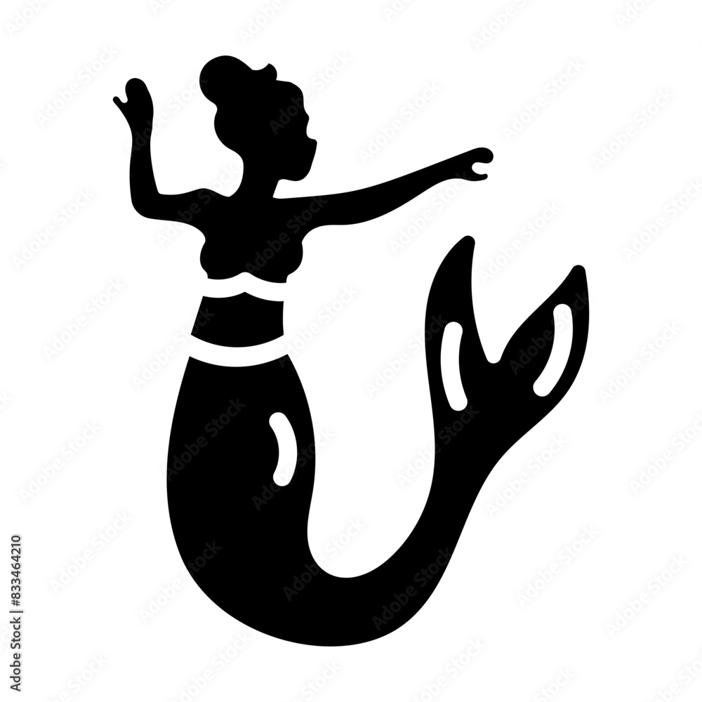 Here’s a glyph icon of a siren lady Here’s a glyph icon of a siren lady