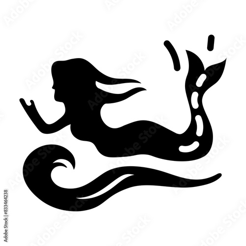 Here’s a glyph icon of an ocean nymph 