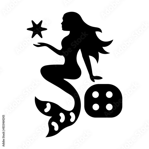 Modern glyph icon of a sea nymph 