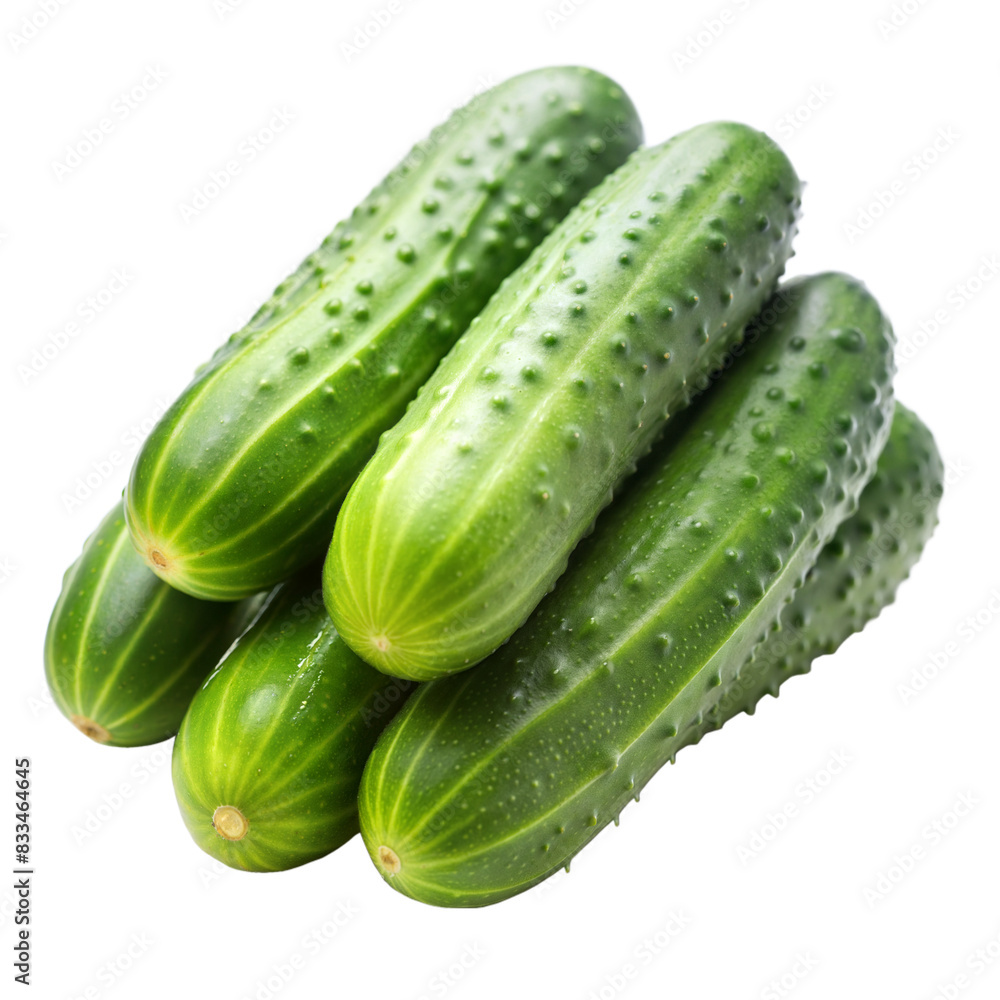 Fresh green cucumbers isolated on white background Fresh green cucumbers isolated on white background