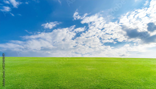 A square with blue skies and grass.