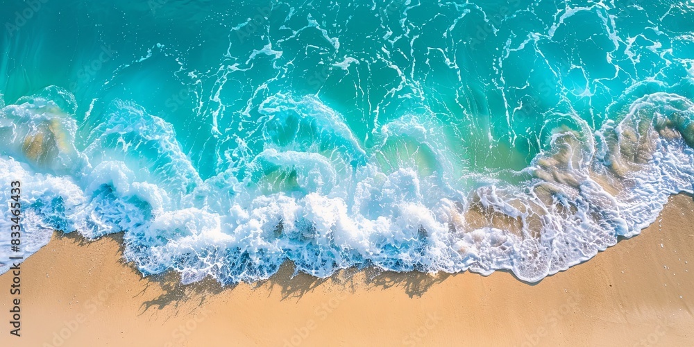 Aerial View of Tropical Beach with Turquoise Waters Aerial View of Tropical Beach with Turquoise Waters