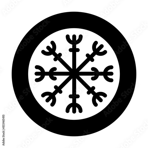 Visually appealing solid icon of awe helm
