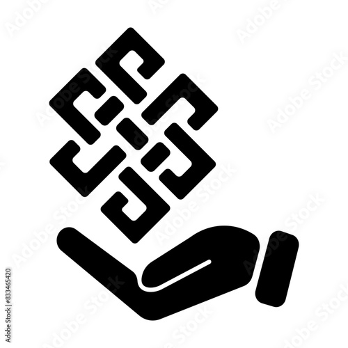 A handy solid icon of eternity knot 