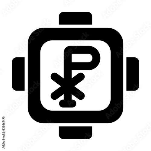 A filled style icon of chi rho