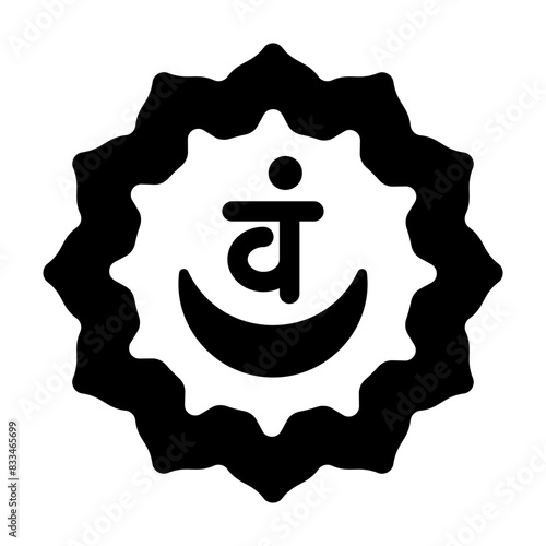 Svadhisthana chakra solid style icon 