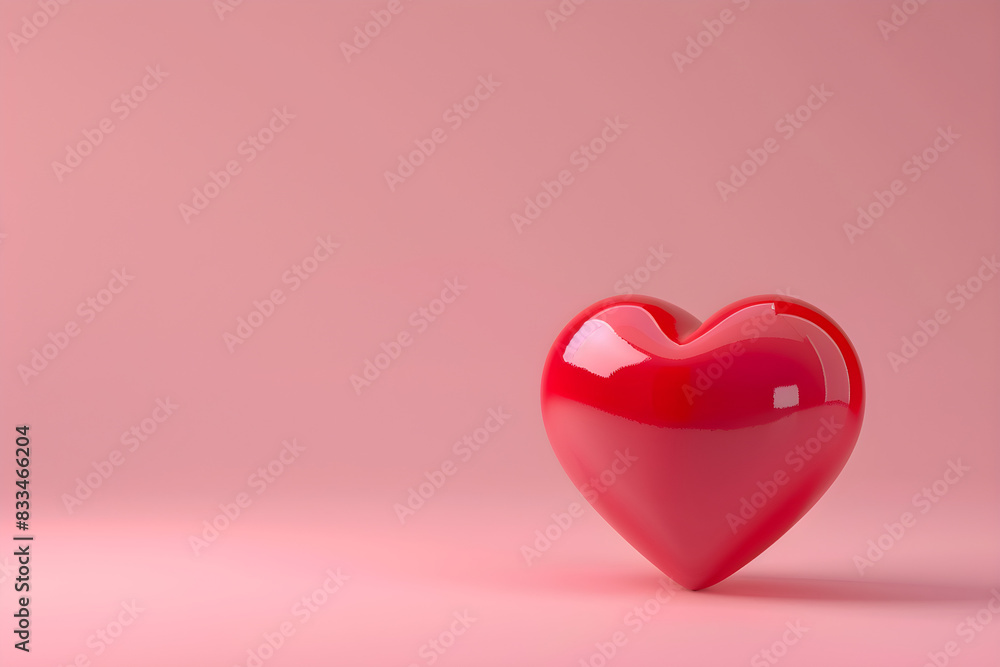 3D red heart object isolated on pink background for graphic decoration, Valentine concept 3D red heart object isolated on pink background for graphic decoration, Valentine concept