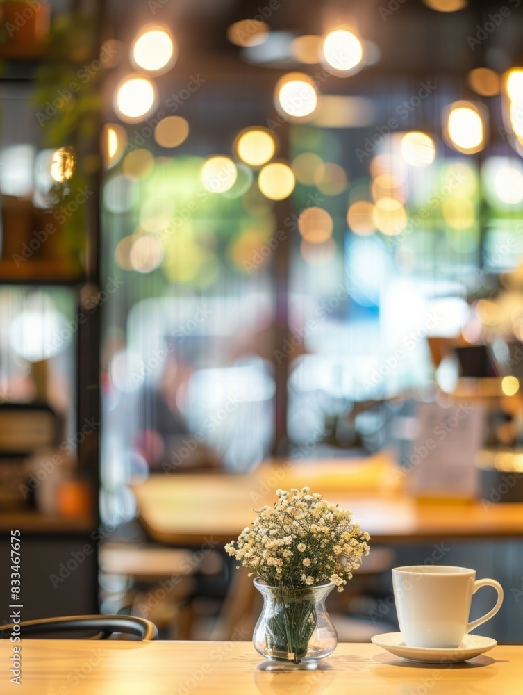 Blurred Bokeh Background of a Modern Coffee Shop Blurred Bokeh Background of a Modern Coffee Shop