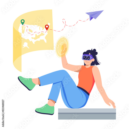 Modern flat illustration of map navigation 