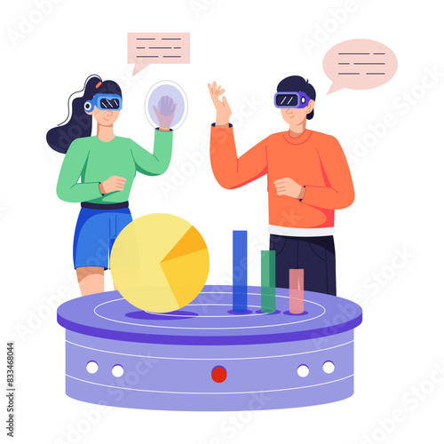 A captivating flat illustration of business meeting 