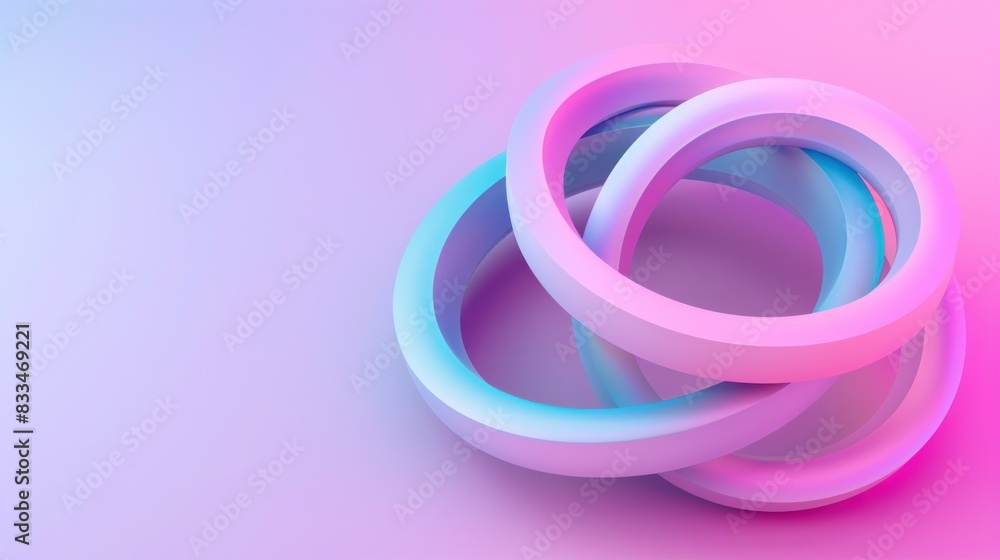 Two interlocking rings on pastel background with copy space for travel and fashion concepts Two interlocking rings on pastel background with copy space for travel and fashion concepts
