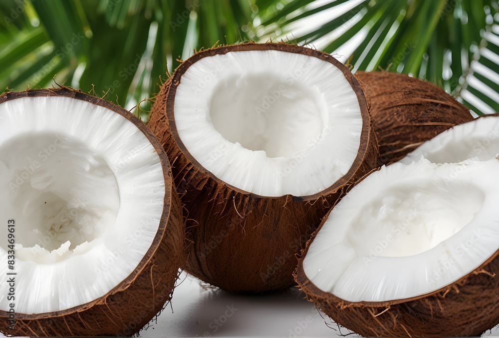 Delicious coconuts cut out beautiful pic Delicious coconuts cut out beautiful pic