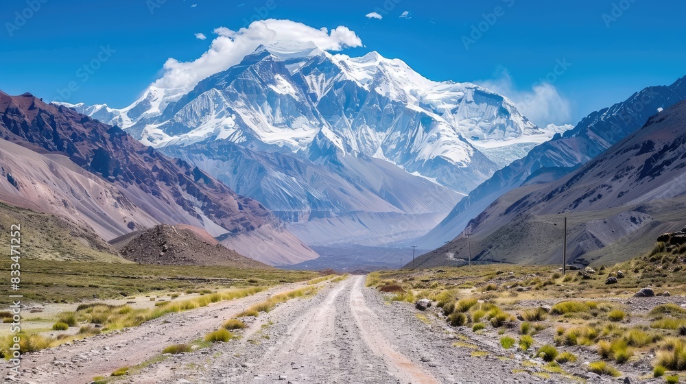 A View of the Majestic Aconcagua Mountain A View of the Majestic Aconcagua Mountain