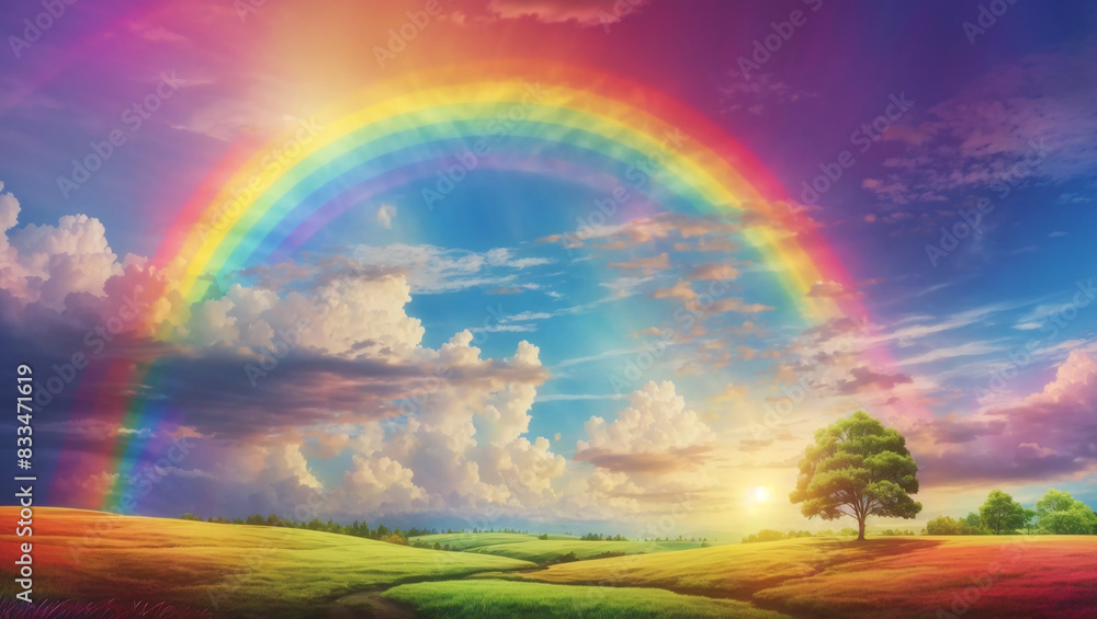 Obraz premium landscape with rainbow