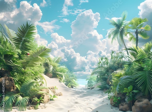 Beautiful beach on a tropical island photo