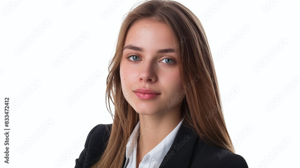 Portrait Of Young Beautiful Business Woman Isolated On White Background, Perfect For Corporate, Professional, And Entrepreneurial Use Cases Portrait Of Young Beautiful Business Woman Isolated On White Background, Perfect For Corporate, Professional, And Entrepreneurial Use Cases