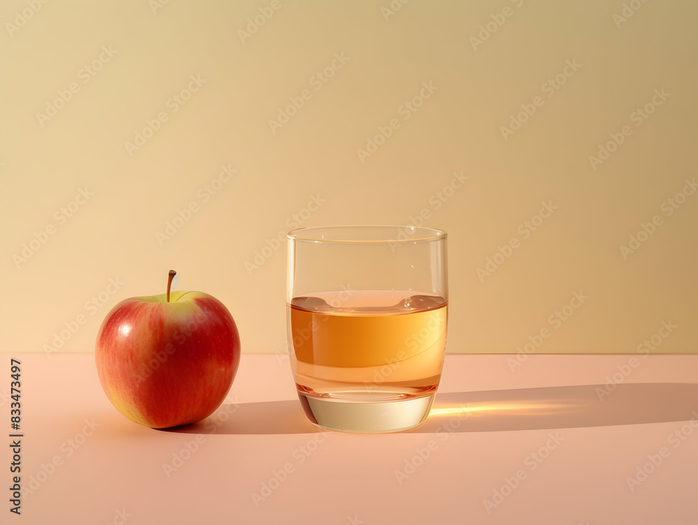 A Glass of apple juice with red apples, Refreshing and healthy apple juice with apple slice and ice in a glass with summer background, Apple juice photo A Glass of apple juice with red apples, Refreshing and healthy apple juice with apple slice and ice in a glass with summer background, Apple juice photo