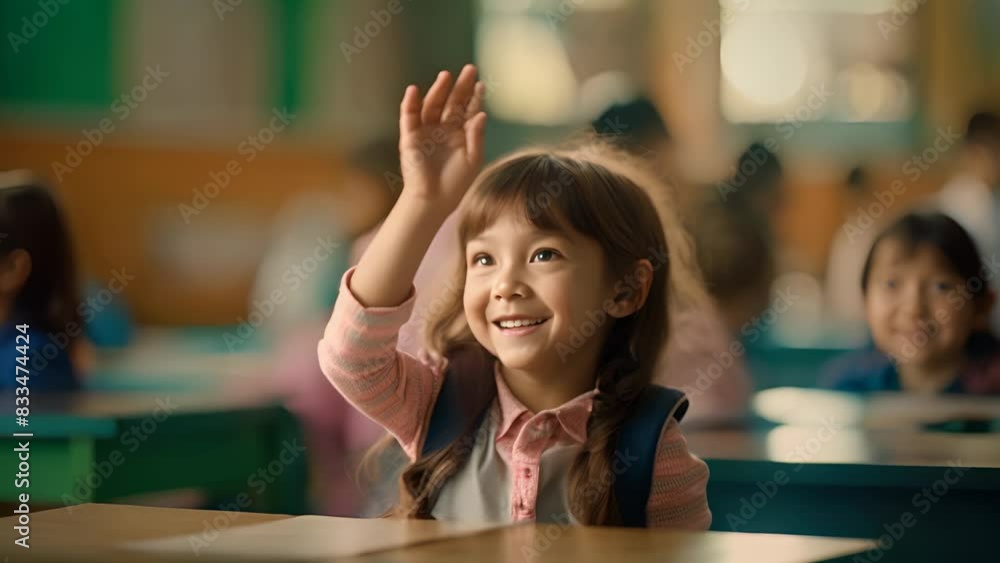 Active Learning: Young Girl Participating in Classroom Dialogue Active Learning: Young Girl Participating in Classroom Dialogue