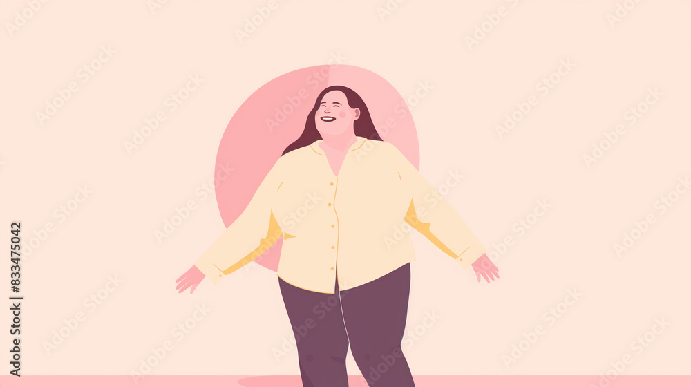 an illustration of a woman standing in front of a pink background an illustration of a woman standing in front of a pink background