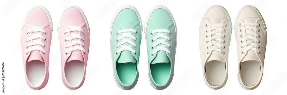top view pastel sneaker set top view pastel sneaker set