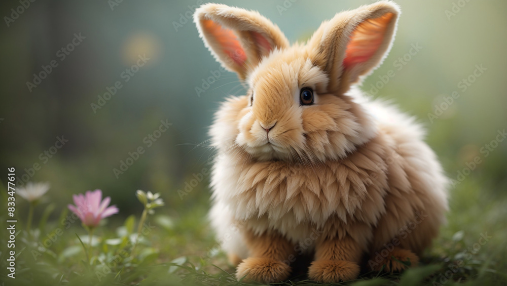 This is a photo of a brown bunny rabbit sitting on green grass This is a photo of a brown bunny rabbit sitting on green grass