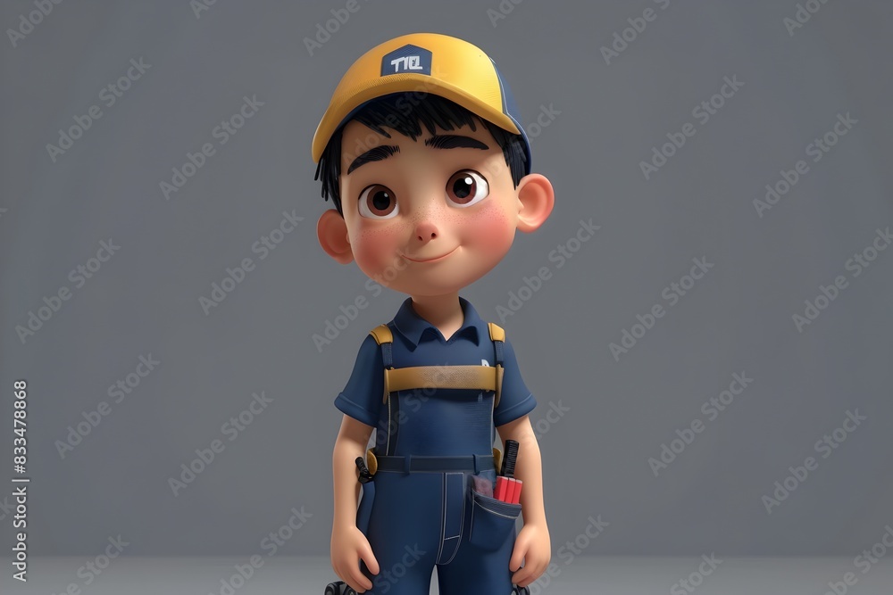 Confident Young Mechanic in Uniform Embracing His Dream Career Confident Young Mechanic in Uniform Embracing His Dream Career
