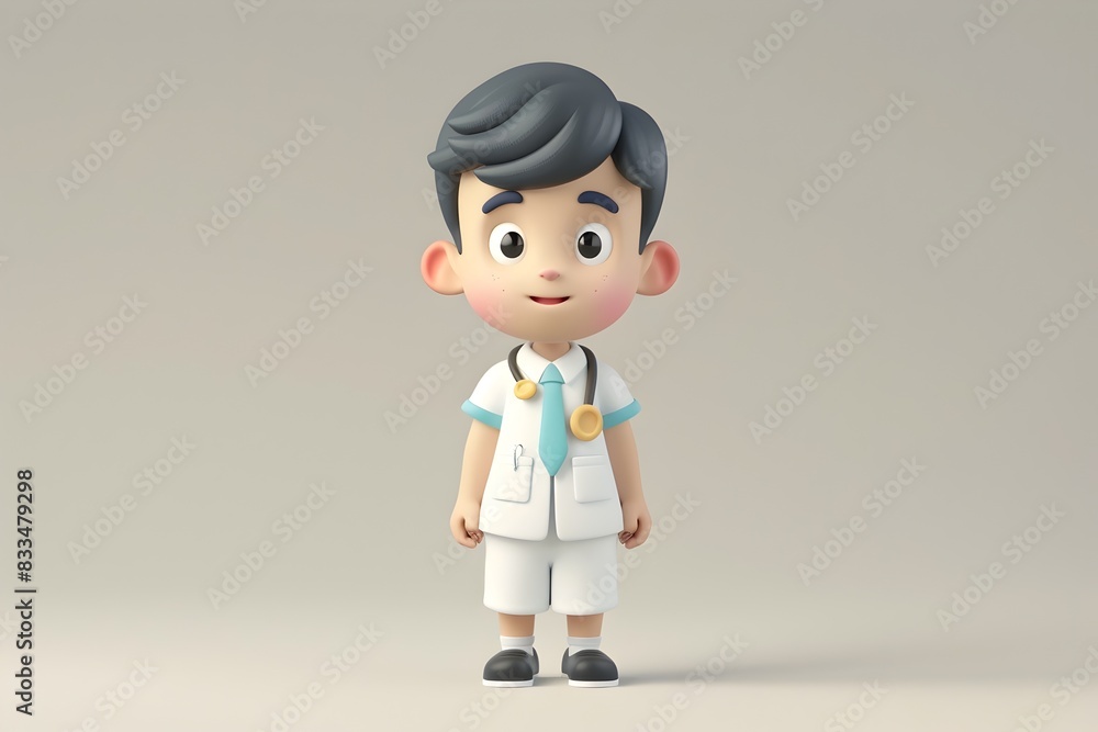 Confident Child in Social Worker Uniform Embracing Future Confident Child in Social Worker Uniform Embracing Future