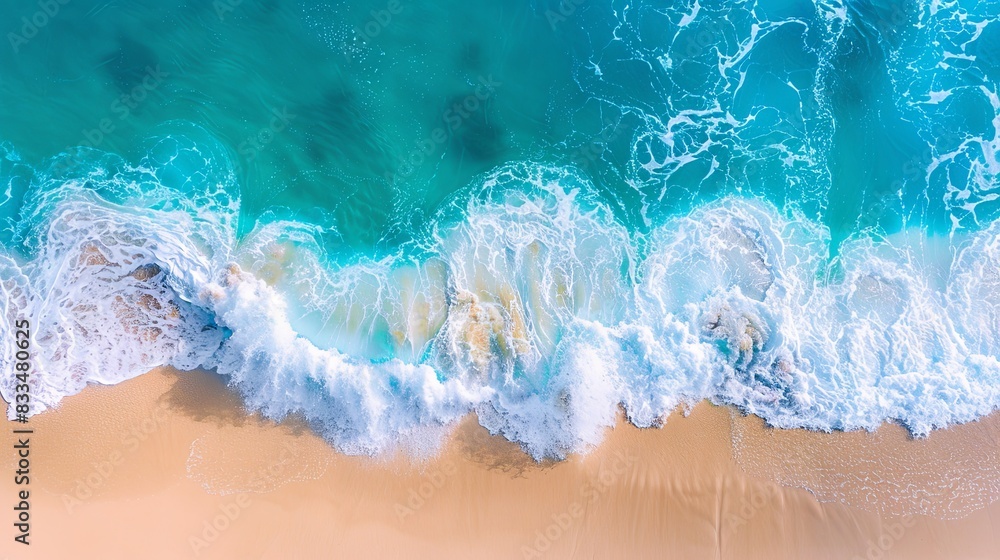 Aerial View of Tropical Beach with Turquoise Waters Aerial View of Tropical Beach with Turquoise Waters