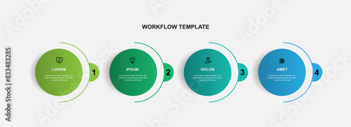 Business template infographic vector element with 4 circle step or process