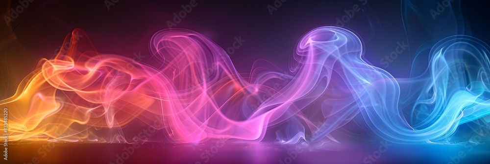 A colorful, swirling smoke trail with a rainbow of colors A colorful, swirling smoke trail with a rainbow of colors