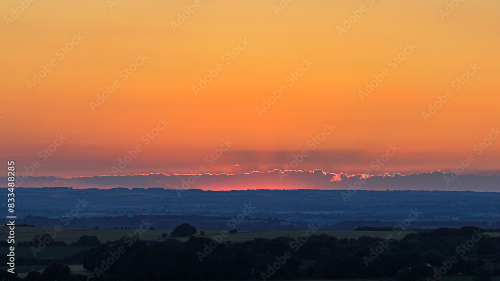 Naklejka premium sunset over the Wiltshire plain in England