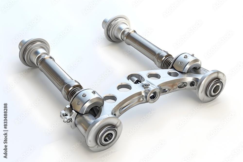 Intricate 3D Rendered Motorcycle Forks Isolated on White Background Intricate 3D Rendered Motorcycle Forks Isolated on White Background
