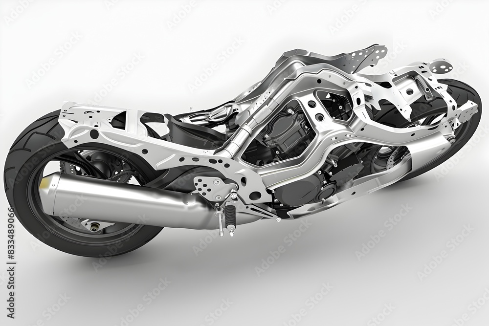 3D Rendered Motorcycle Fairing on White Background 3D Rendered Motorcycle Fairing on White Background