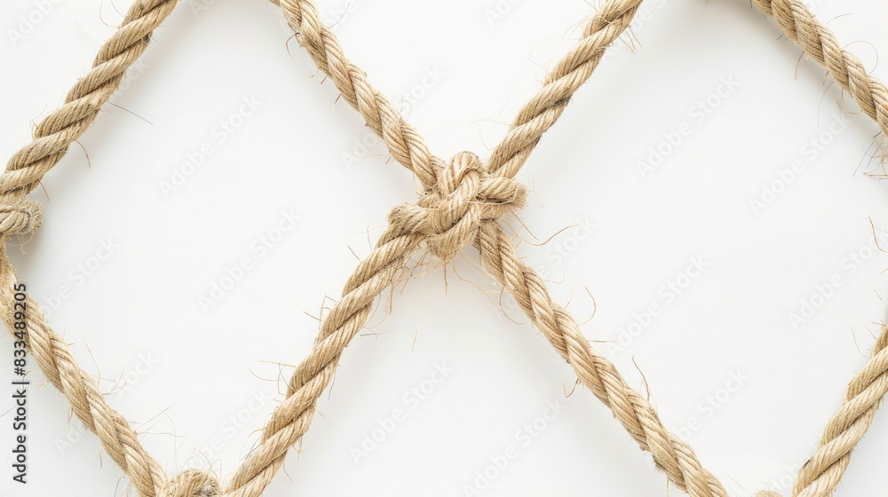 Rope and strings on a white background with texture Rope and strings on a white background with texture