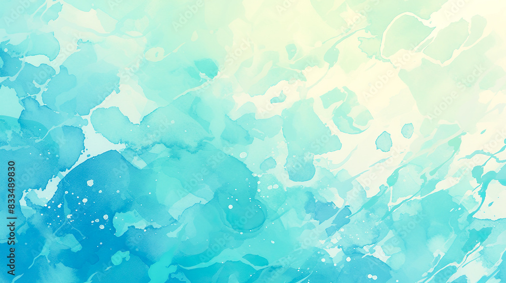 淡い水色と黄緑色が混ざりあう水彩イラスト背景 淡い水色と黄緑色が混ざりあう水彩イラスト背景