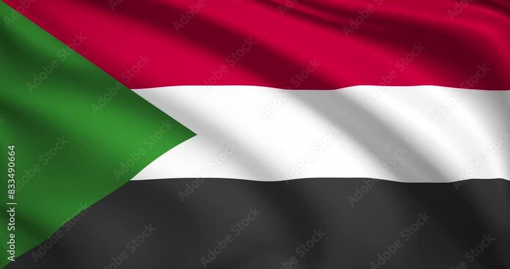 flag of Sudan. Sudan flag background. 4k 60FPS flag of Sudan. Sudan flag background. 4k 60FPS