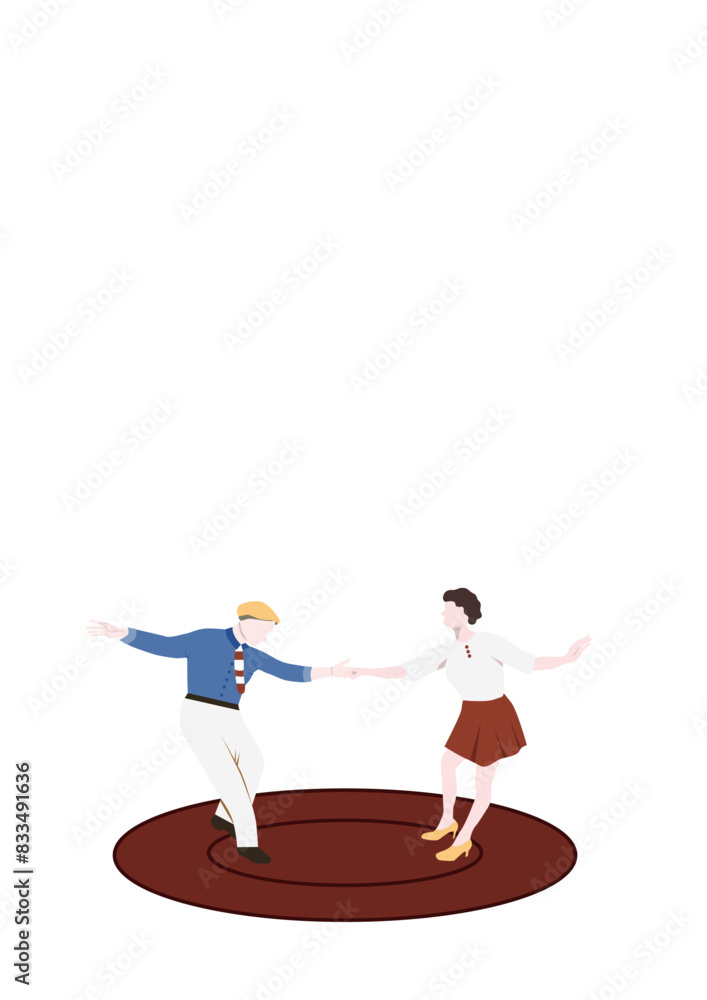Swing dance. A man and a woman dancing on the dance floor. Swing dance. A man and a woman dancing on the dance floor.
