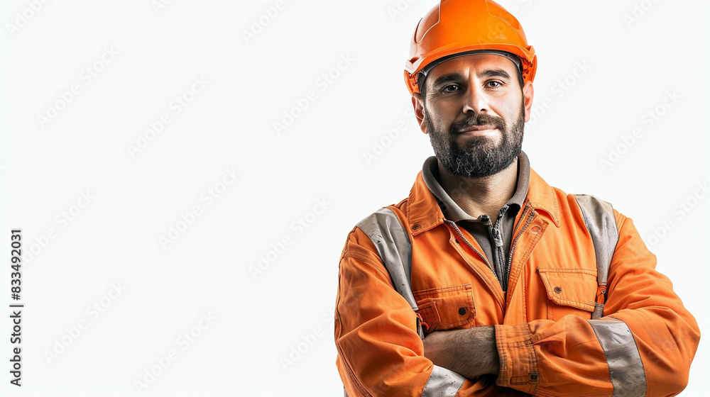 Construction Worker Looking To Camera, Isolated On White Background - Perfect For Generative Ai, Avatars, Or Profile Pictures Construction Worker Looking To Camera, Isolated On White Background - Perfect For Generative Ai, Avatars, Or Profile Pictures