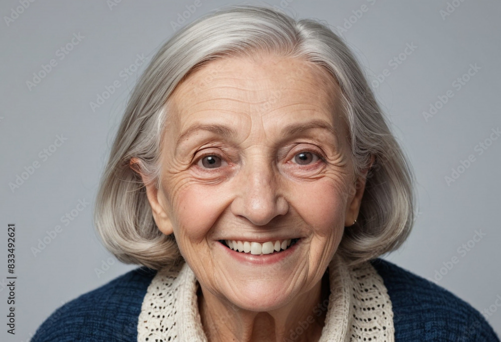 portrait view of a regular happy smiling Europeans old woman , ultra realistic, candid, social media, avatar image, plain solid background portrait view of a regular happy smiling Europeans old woman , ultra realistic, candid, social media, avatar image, plain solid background