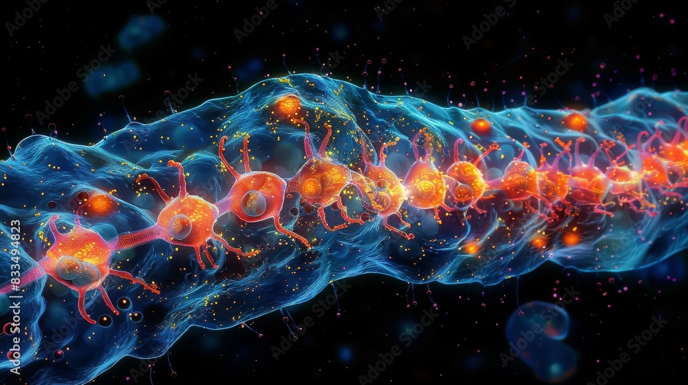 An immunofluorescence microscopy image showing the localization of voltage-gated sodium channels at the axon initial segment of neurons An immunofluorescence microscopy image showing the localization of voltage-gated sodium channels at the axon initial segment of neurons