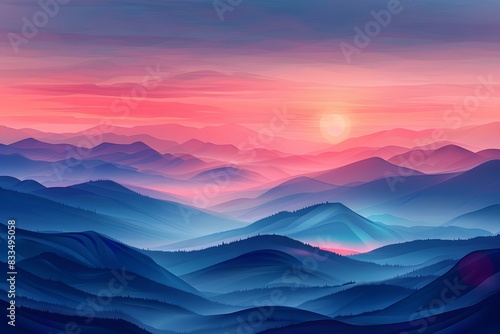 Mountains at Sunset photo