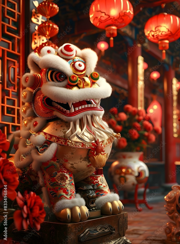 Fototapeta premium Chinese lion dance