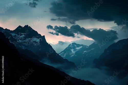 A symphony of mountain silhouettes at dusk