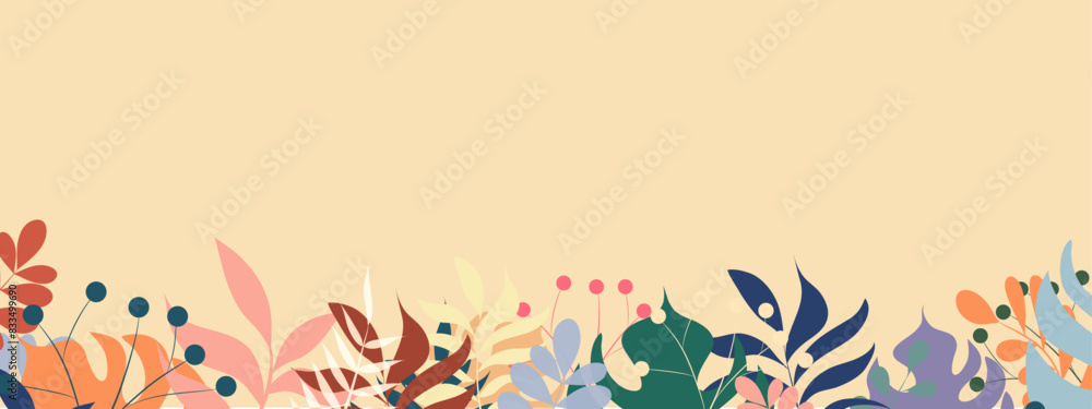 Abstract Summer floral background. Vector illustration. Botanical background design. Abstract Summer floral background. Vector illustration. Botanical background design.